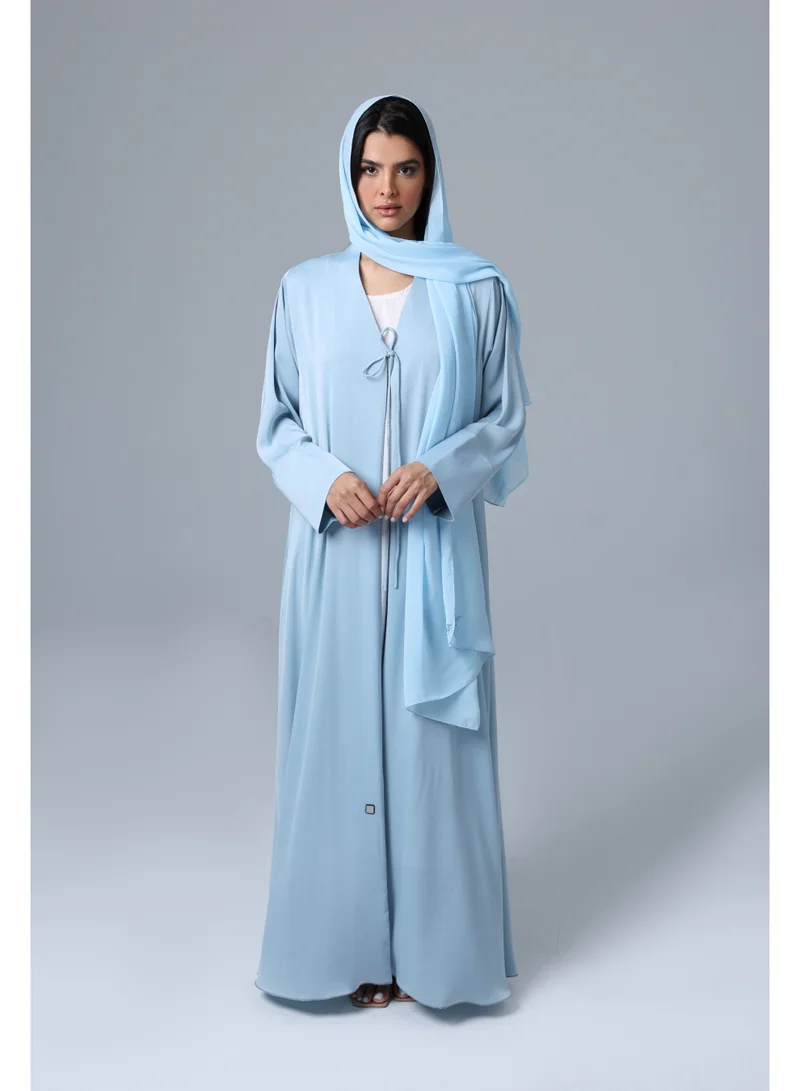 IKKXA Casual Colored Plain Abaya ABY1149 Blue